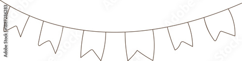 Bunting Garland Line Art