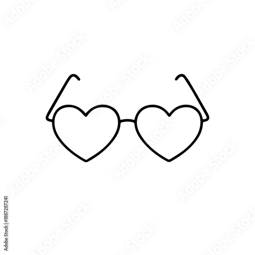 Heart glasses vector line icon on a white background.
Vector line icon on a white background
