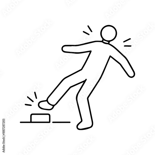 man stumbles vector line icon on a white background.
Vector line icon on a white background