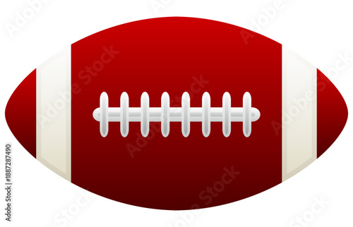 スポーツ競技のラグビーフットボールに使用するボールをグラデーションや色を付けてデザインしたイラストの素材