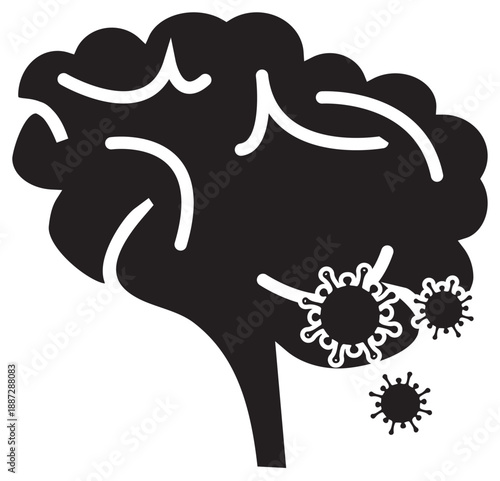Brain Virus Infection Concept Illustration