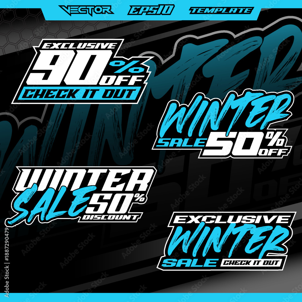 Obraz premium Sticker racing design template vector editable