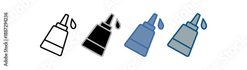 
glue icon set multiple style collection with adhesive glue design