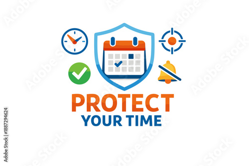 Protect your time: calendar and reminder icons for time management