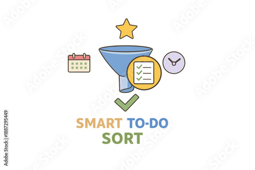 Smart to-do sort: efficient task management with icons for calendars and prioritization