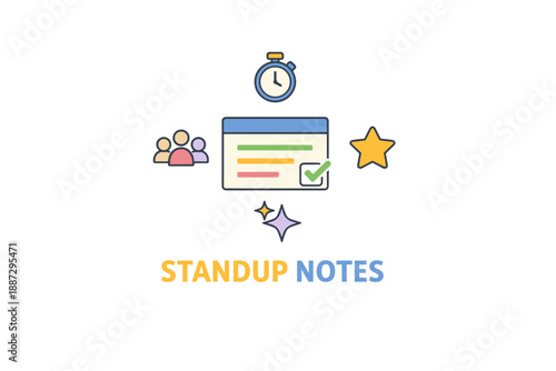 Standup notes: collaborative task management with team icons and checklist features
