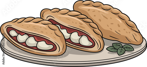 Delicious homemade savory empanadas on a plate with herbs  traditional Latin American food