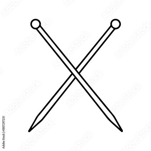 knitting needles vector line icon on a white background.
Vector line icon on a white background