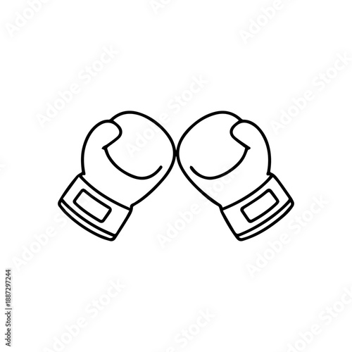 Boxing gloves vector line icon on a white background.
Vector line icon on a white background