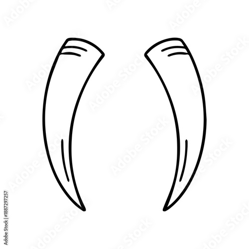 fangs vector line icon on a white background.
Vector line icon on a white background