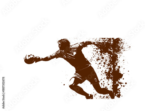 Cricket player silhouette in batting action pose with splash effect
