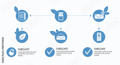 Blue Icons Representing Various Digital Elements.