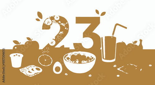 Breakfast Cereal with Milk and Fruits.