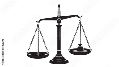 Classic balance scales of justice symbolizing fairness, equality and the rule of law for society.
