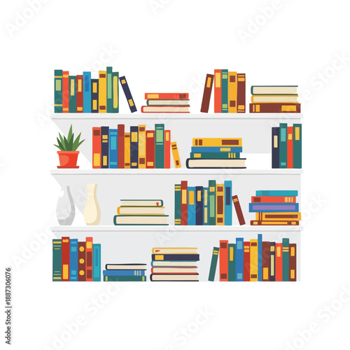 Colorful Books on Shelves