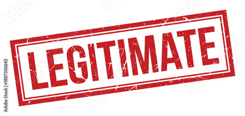 Legitimate rubber stamp with rough texture and double frame, vector illustration on transparent background