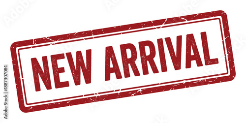 New arrival red grunge rubber stamp isolated on transparent background vector illustration for retail