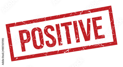 Positive red grunge rubber stamp isolated on transparent background vector illustration for business