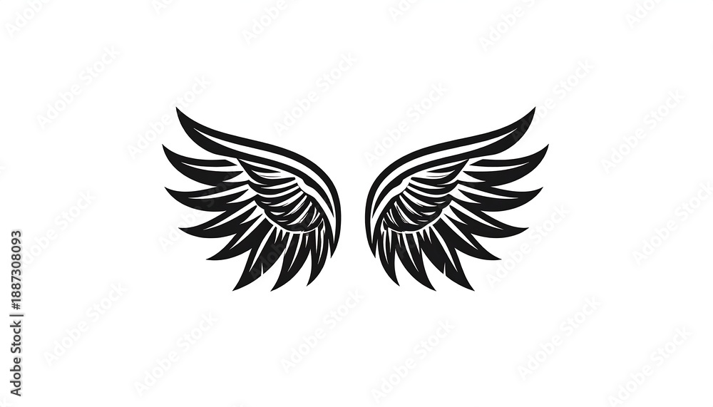 Fototapeta premium Elegant Wings Illustration - A Symbol of Freedom and Inspiration.