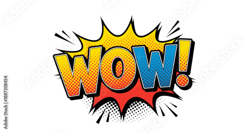 Colorful Comic Book Wow Exclamation Mark.