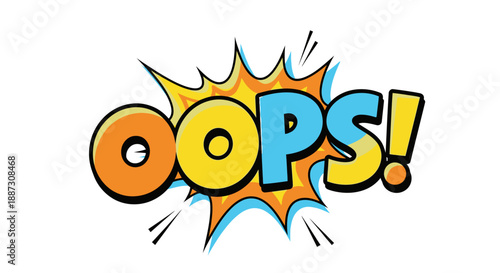 Colorful Comic Oops Speech Bubble Illustration.