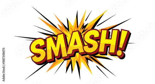 Comic Book Smash Text Graphic Illustration.