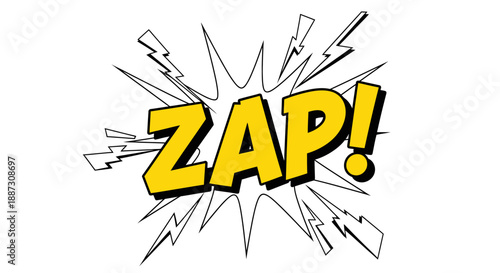 Comic Book Style Zap Text Illustration.