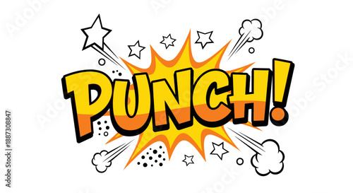 Comic Style Punch Text with Explosion.