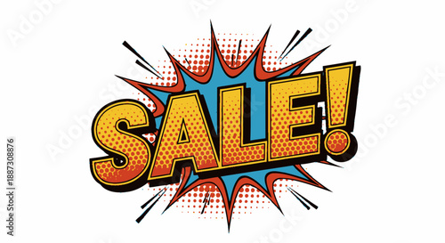 Comic Style Sale Banner with Exclamation.