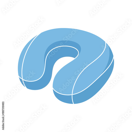 Blue travel pillow for neck support