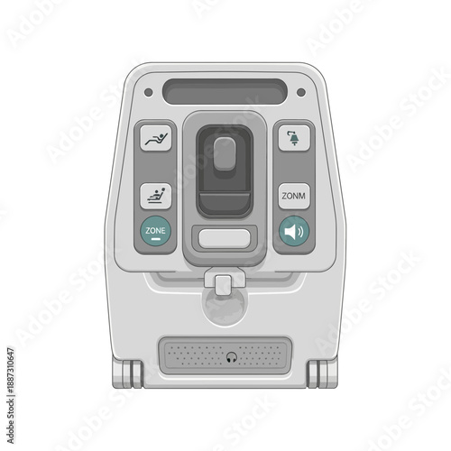 Airplane seat control panel with USB and audio ports