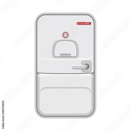 Airplane lavatory door with occupied indicator