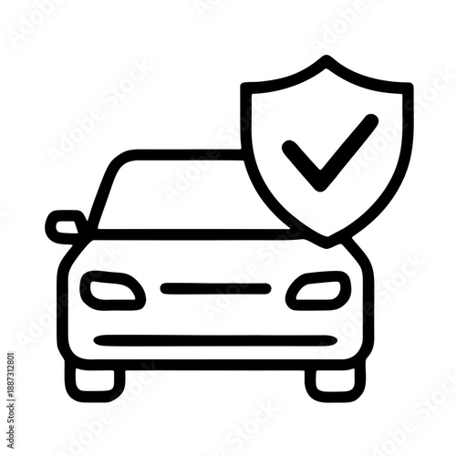 Car insurance icon with shield