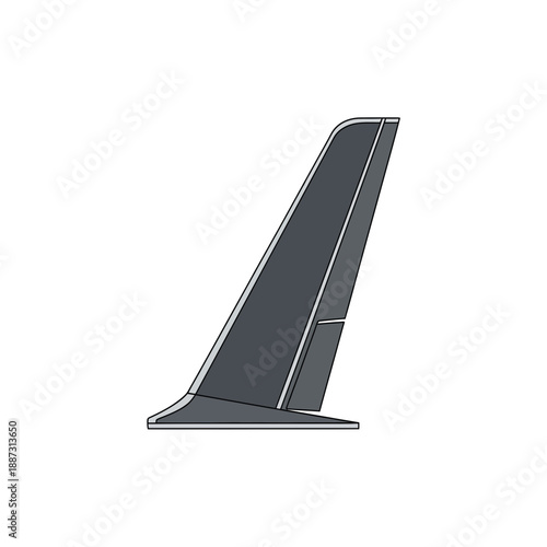Airplane tail fin vector illustration on white background