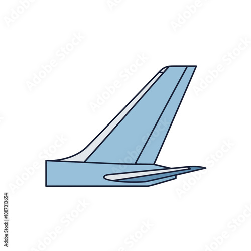 Airplane tail fin vector illustration