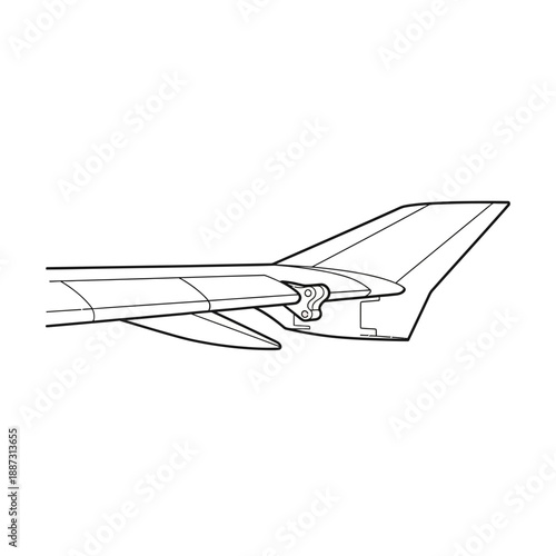 Airplane tail fin schematic drawing