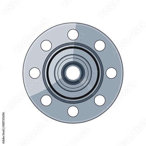 Automotive wheel hub with bearing and bolt holes