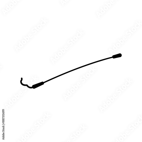 Black cable with connectors on white background