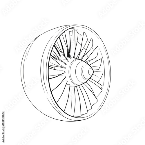 Jet engine turbine sketch