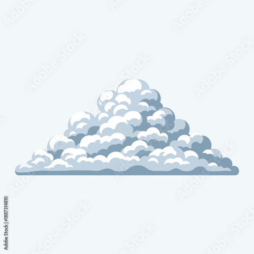 Cumulonimbus cloud illustration, fluffy, white, grey, isolated