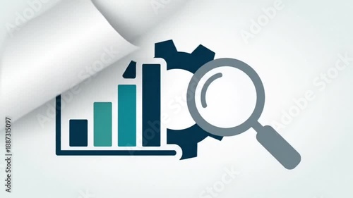 magnifying glass and graph