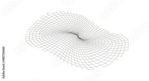 Wireframe mesh grid distorted shape 3d model graphic element
