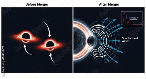 Black holes merging before and after producing gravitational waves in space