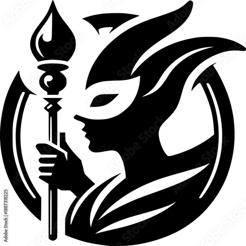 Mysterious Silhouette: An artistic silhouette captures a figure of the carnival wearing a mask, creating a sense of enigma, style, and cultural richness.