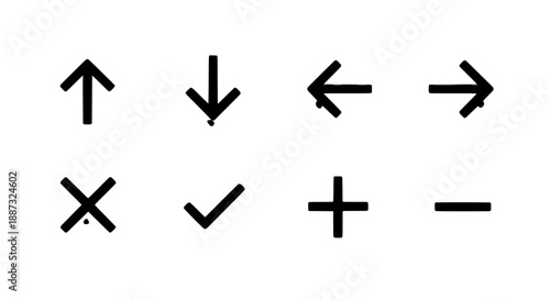 Set of basic navigation and mathematical symbols for design