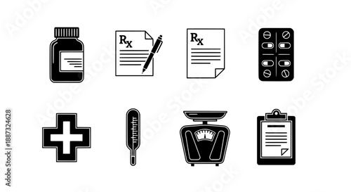 Medical And Health Care Icons And Symbols For Healthcare And Medicine