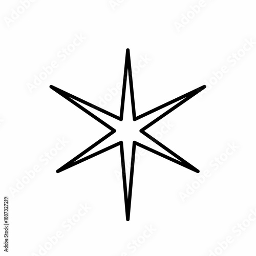 Compass star black vector icon, simple navigation symbol for direction, travel, map design, logo, adventure, and outdoor branding