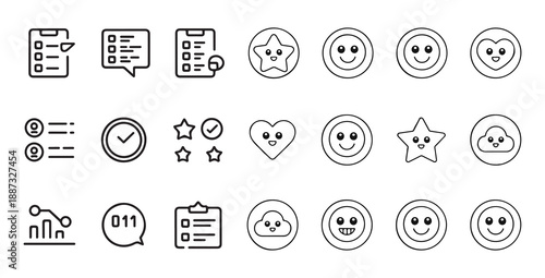 Cute emoji icons for rating and feedback, perfect for user experience and social media apps