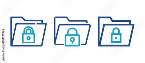 Secure folders with padlock icons representing data protection