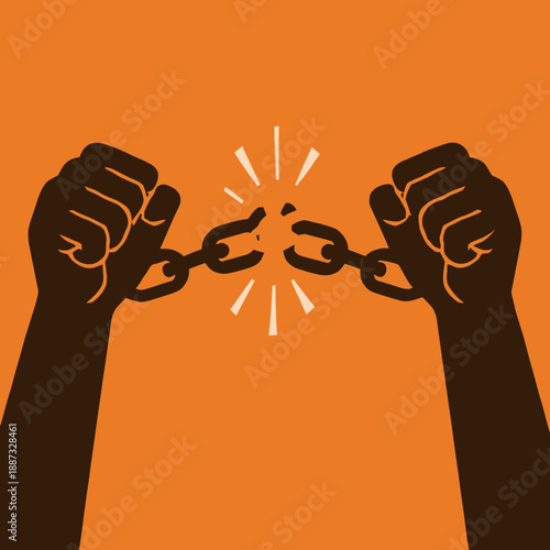 Broken Chains Symbolizing Freedom
